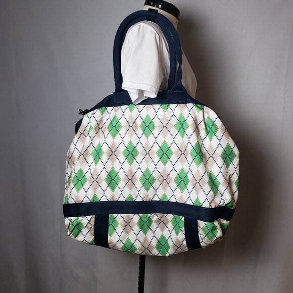 LeSportsac 80's Retro Classic Argyle Diamond Pattern Weekender Tote 24"x21"x14" - Picture 1 of 16